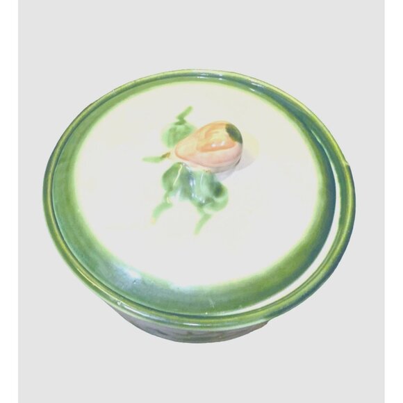 Vintage John B. Taylor Harvest Pear Handcrafted Stoneware Lidded Bowl - Picture 5 of 9